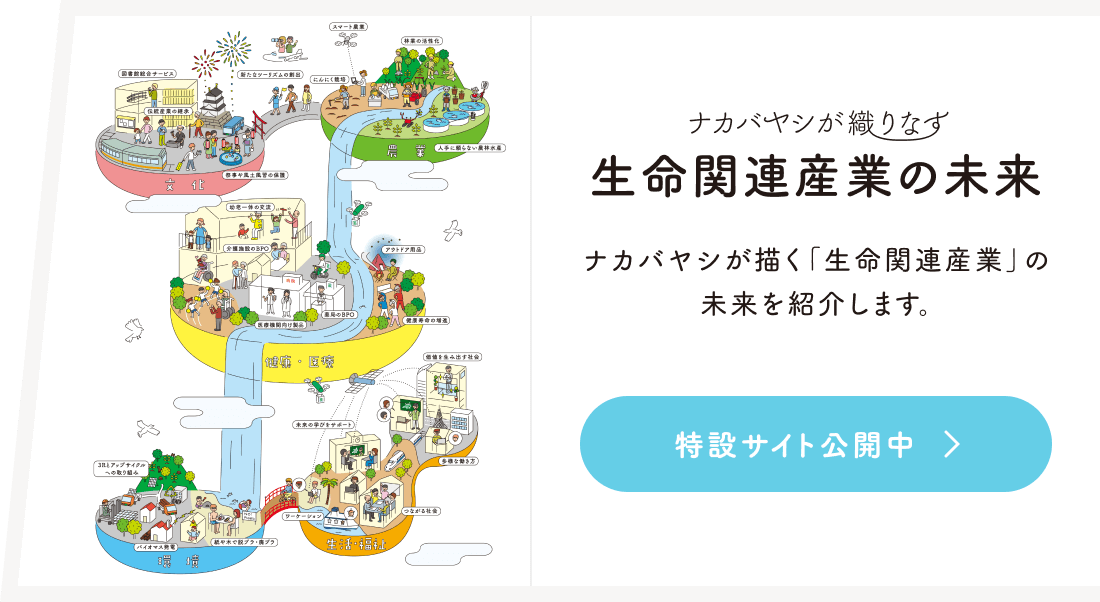 ナカバヤシが織りなす 生命関連産業の未来